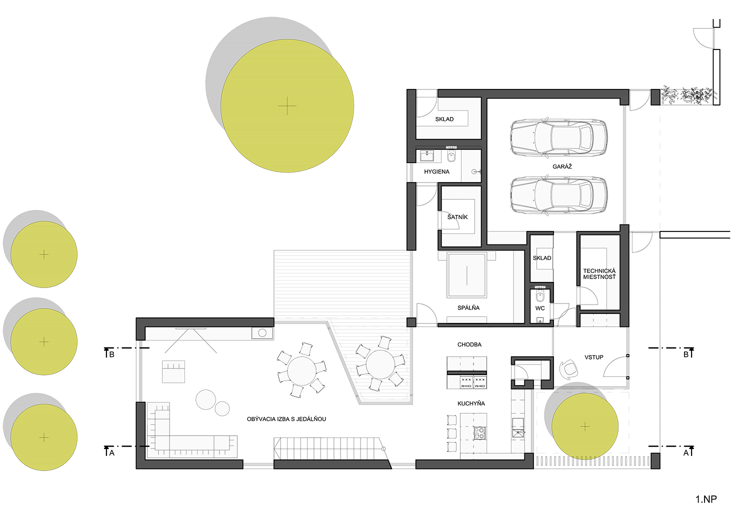Architekti.sk | Dom s átriom, architekti, projekty domov s garážou, navrhy