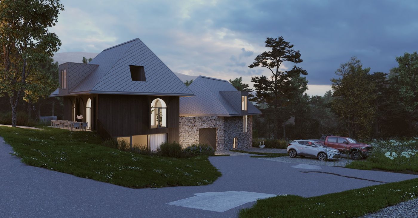 Architekti.sk | Chaty v Čiernom Balogu II., urbanizmus, dizajn, park