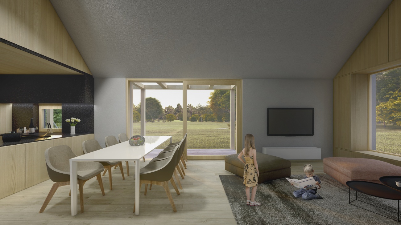 Architekti.sk | Rekreačný dom Prašice, rodinny dom, projekty domov 2025, projekty domov s garážou