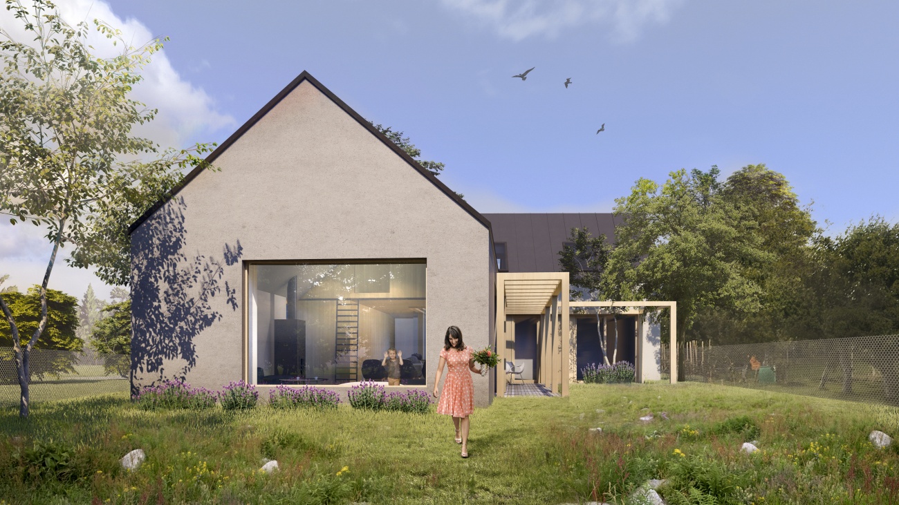 Architekti.sk | Rekreačný dom Prašice, navrhy, interiérovy dizajn, park