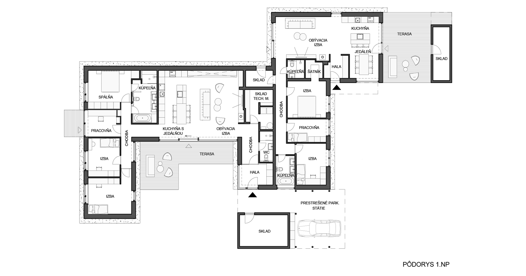 Architekti.sk | Dvojdom pod Tatrami, architekti, dizajn, projekty domov s garážou