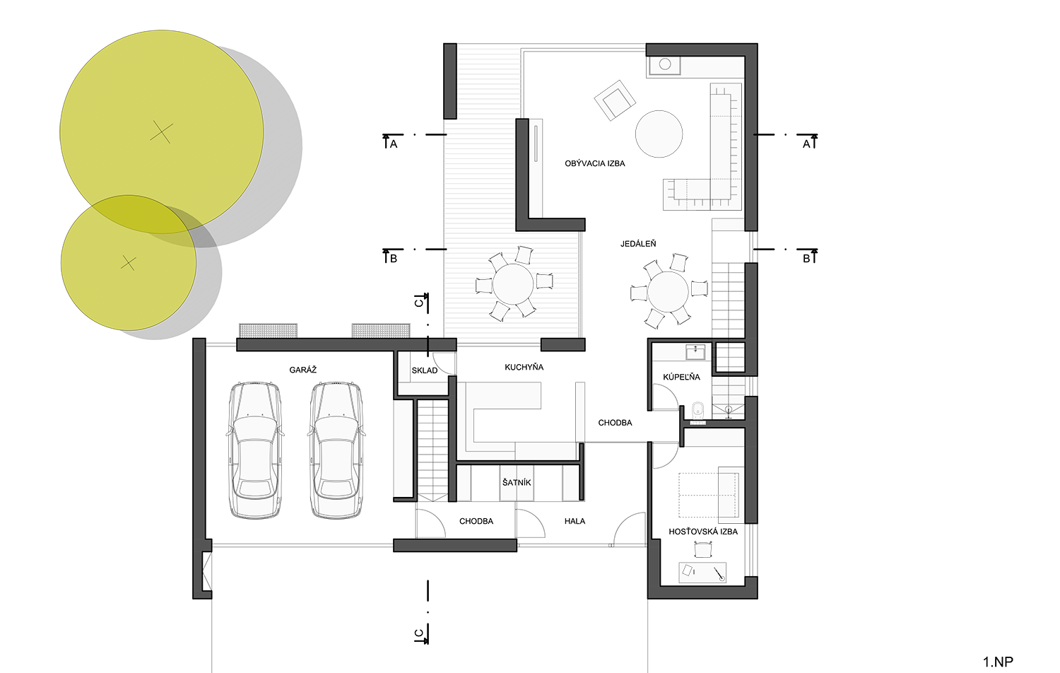 Architekti.sk | Vidiecky dom v meste, park, služby architekta, architektúra domu