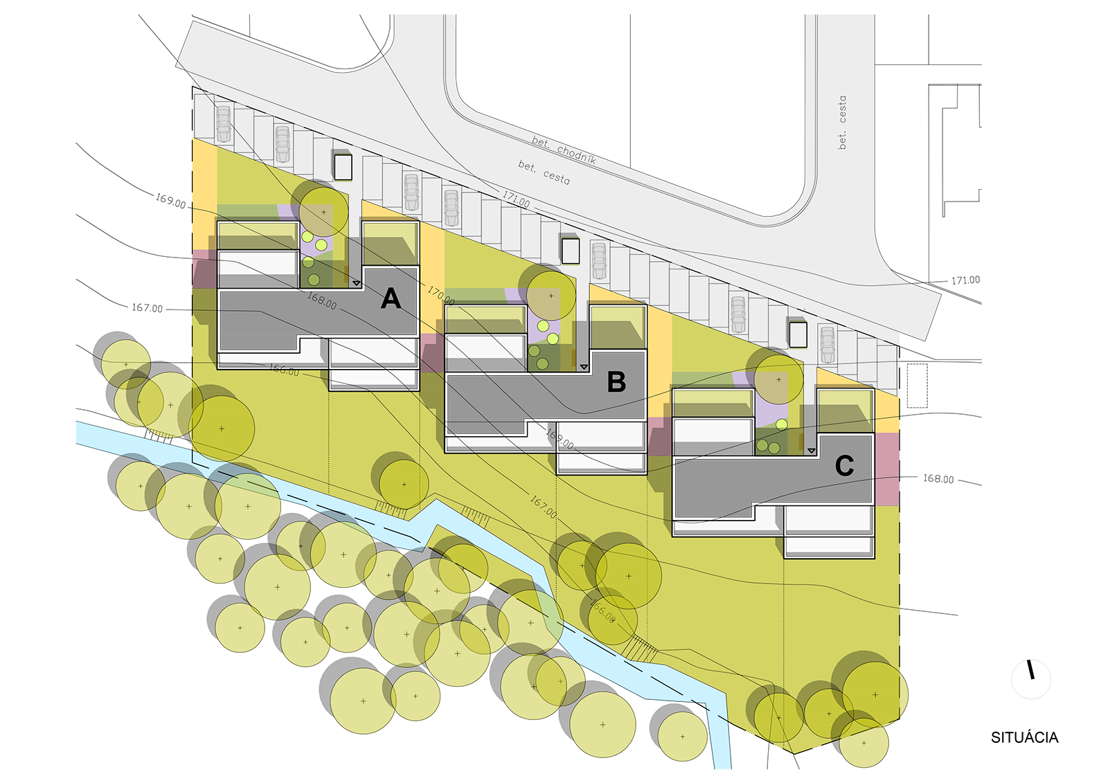 Architekti.sk | Bytové domy pri potoku, dizajn, architektúra domu, interiér