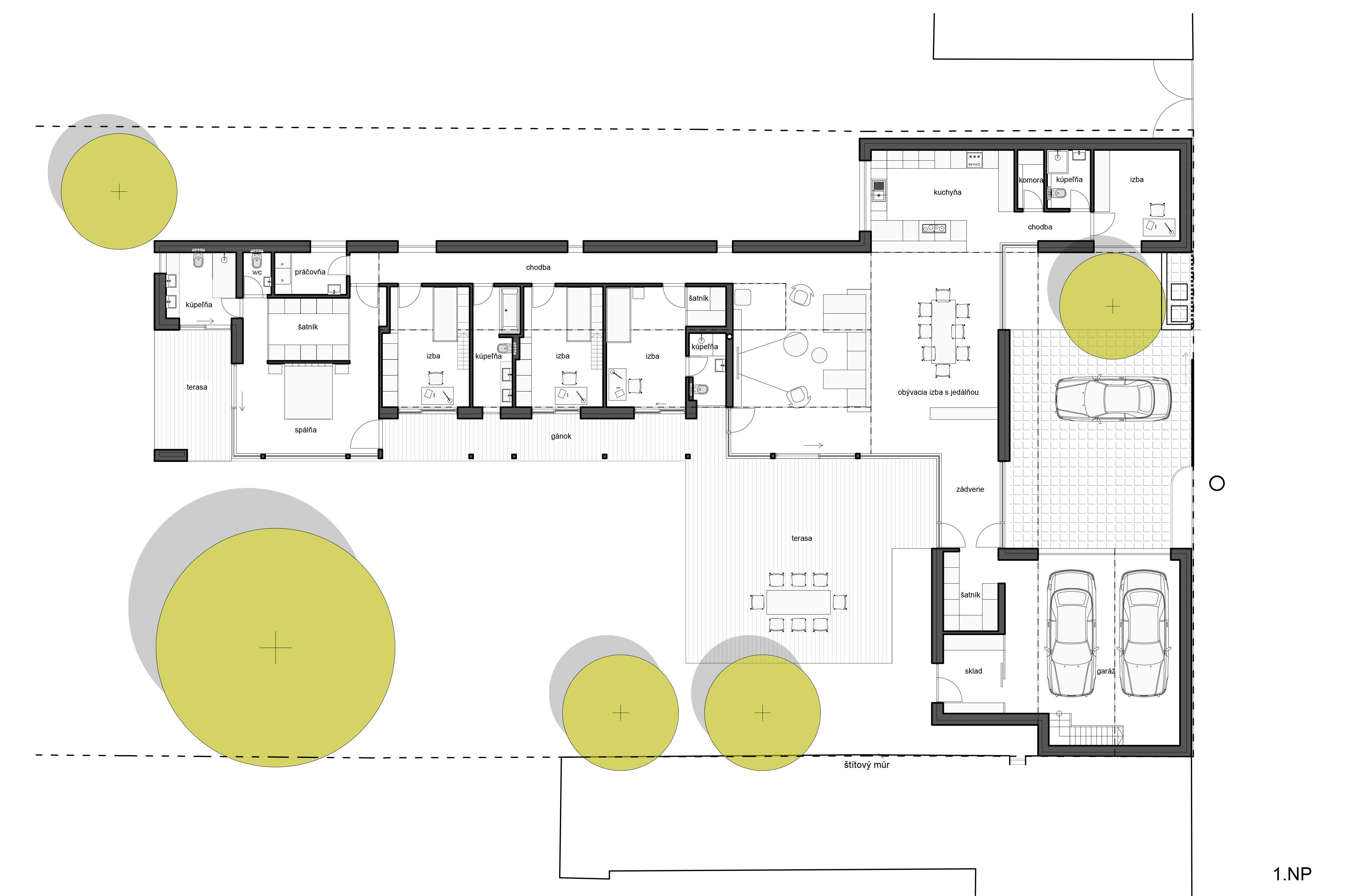 Architekti.sk | Dom s gánkom, interiér, projekty domov s garážou, najlepší designarchitektonická štúdia