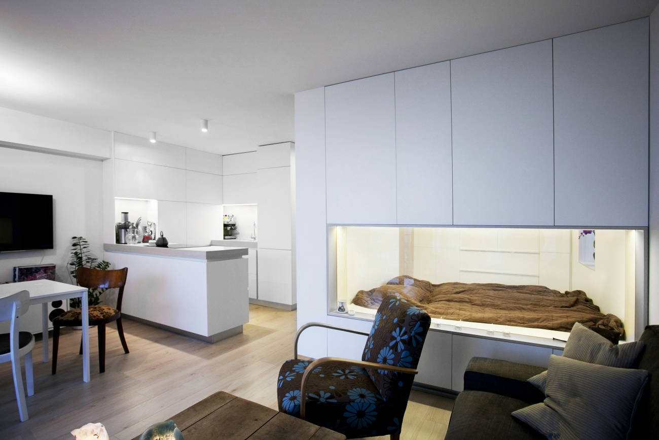 Architekti.sk | Byt s oknom vo vnútri, amfiteaterarchitekti Bratislava, park, ateliér