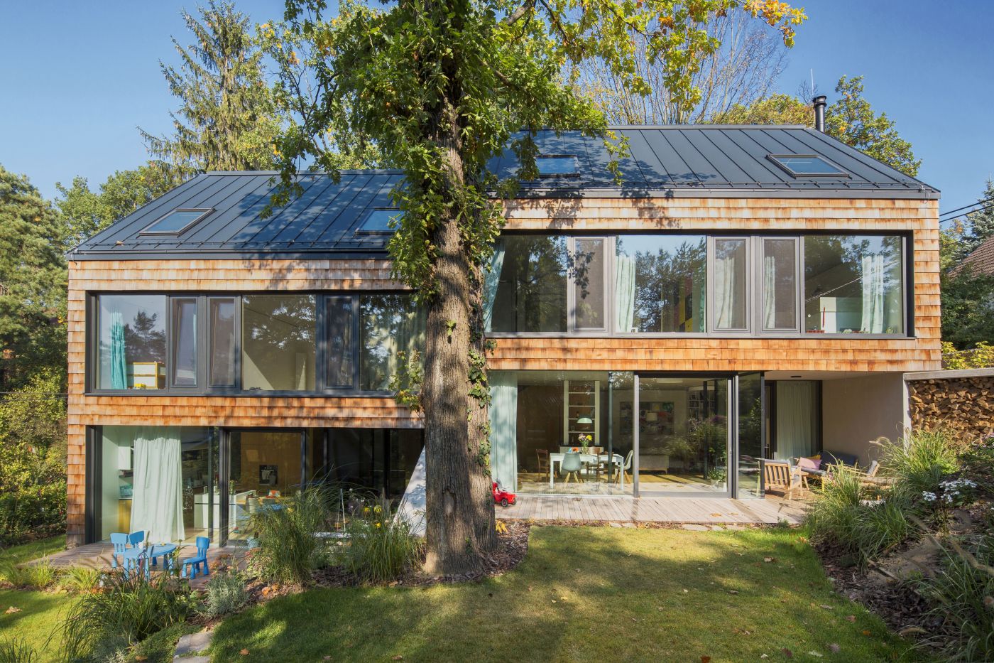 Architekti.sk | Dvojdom v lese, rodinny dom, park, architektúra domu