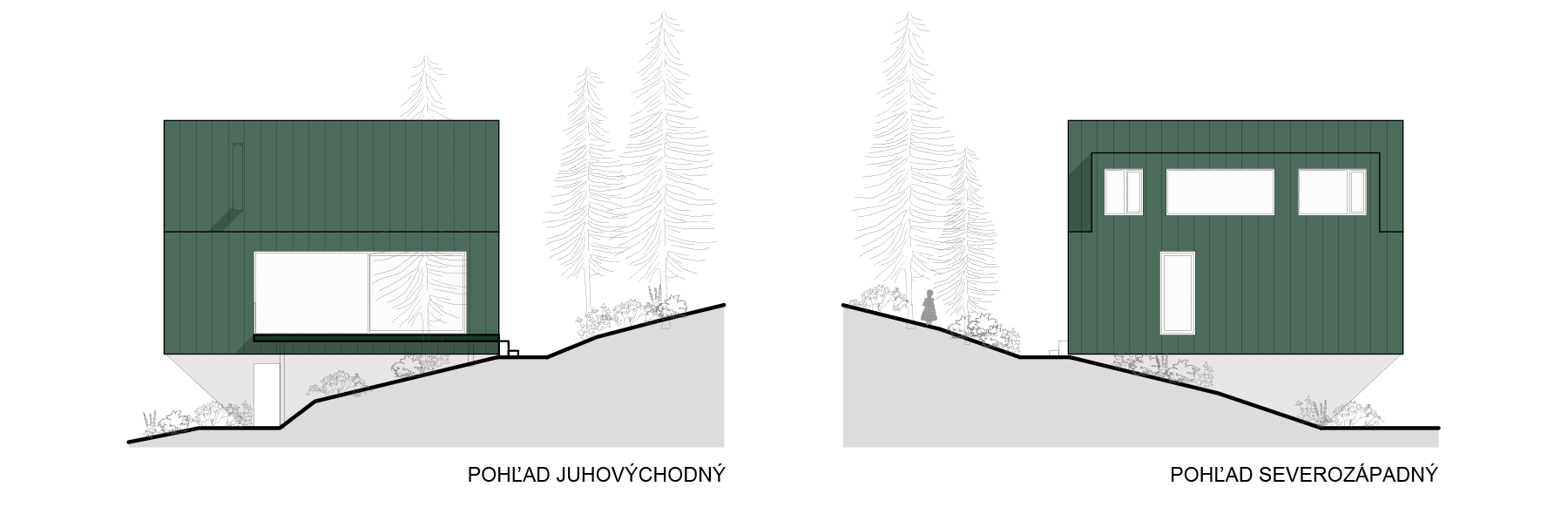 Architekti.sk | Horská Chata 1250 m, architektúra domu, interiérovy dizajn, park