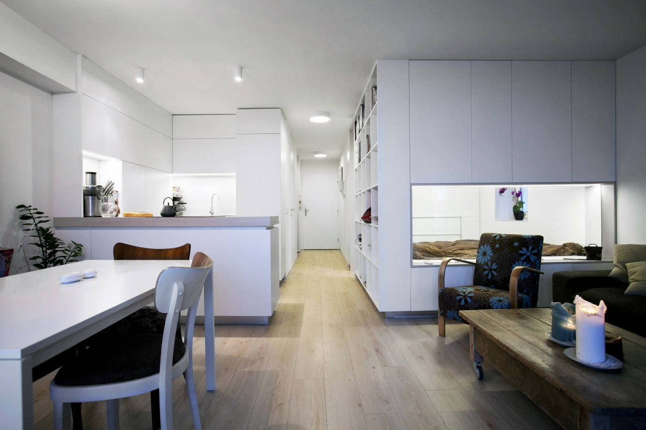 Architekti.sk | Byt s oknom vo vnútri, stavby, urbanizmus, architektúra domu